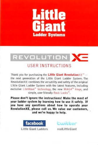 Revolution User Instructions Owners Manual